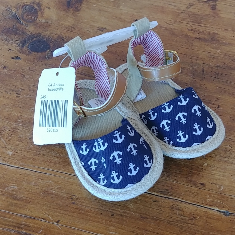 NWT...Anchor Espadrille shoes 3-6mo